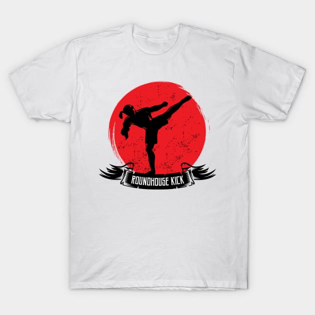 Cool kickboxing mma roundhouse kick T-Shirt by fight moves